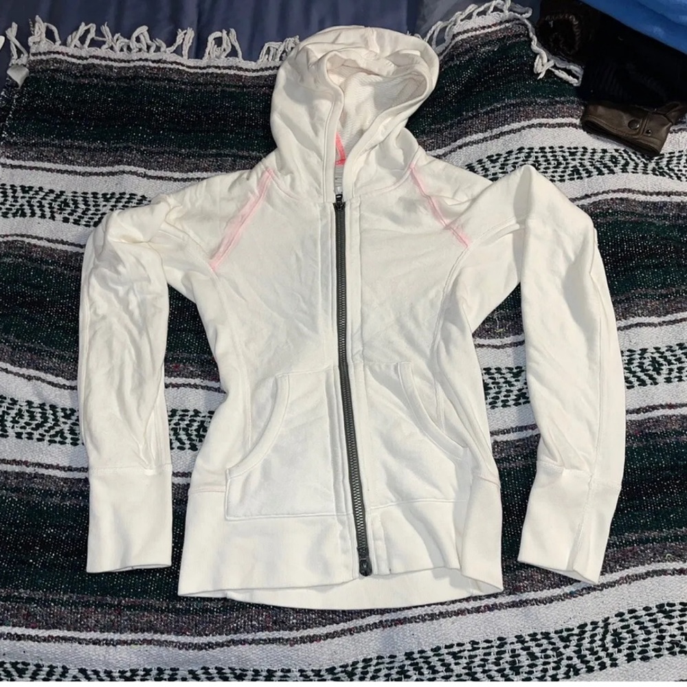 Vintage White Rogan Denim NYC Hoodie Sweatshirt / Size Small